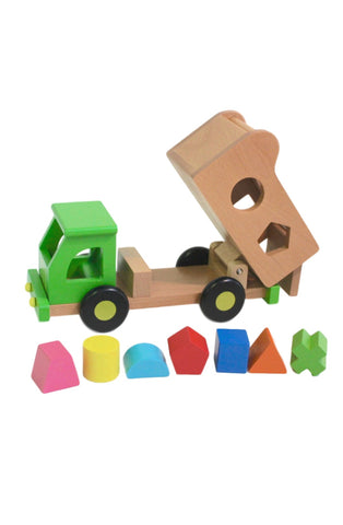 Sort and Tip Wooden Truck with shapes