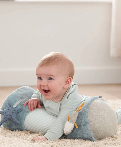 Tummy Time Roll - Welcome to the World Blue by Muma&Pupas