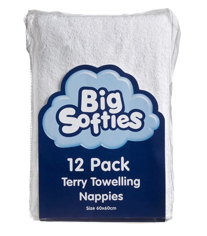 12 Pack Terry Towelling Nappies