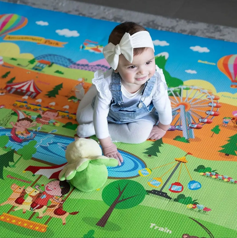 Educational Reversible Plush Playmat - Amusement Park