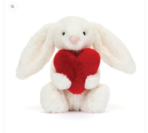Jellycat - Bashful Cream with Sumptuous Cranberry Heart