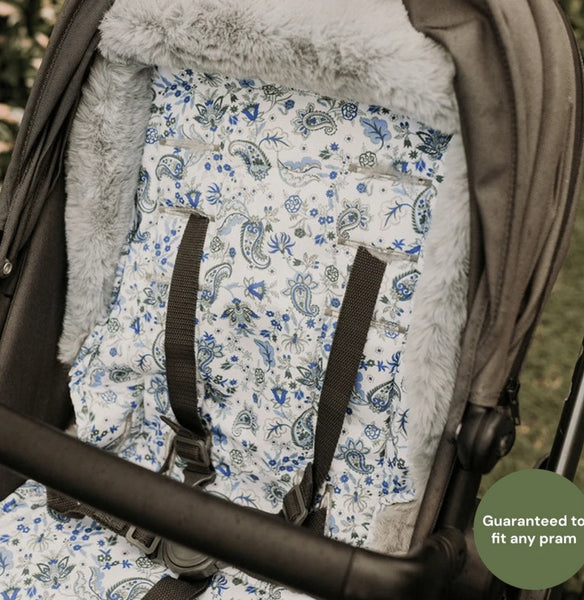 Oioi Cosi Pram Liner - Blue Paisley