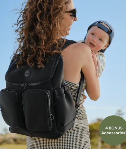 Signature Nappy Backpack - Black Neoprene