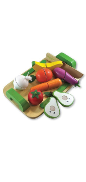 Wooden Toy Fruit & Vegetable Cutting Set