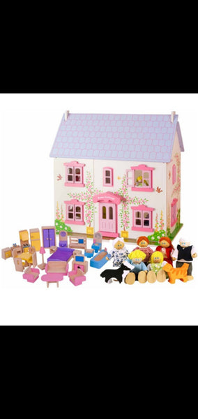The Rose Cottage Dolla House fully furnished - Country Kids The Rose Cottage Dolla House fully furnished - Country Kids