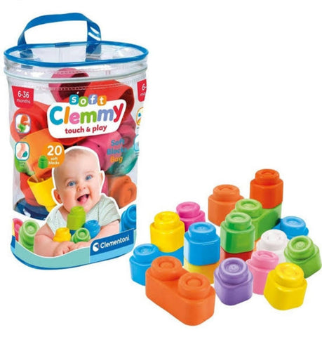 Clementoni Soft Clemmy Touch & Play Soft Blocks Toy Baby/Infant 20 pieces