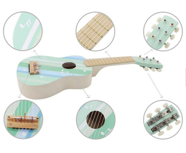 Wooden Guitar - Minty Aqua