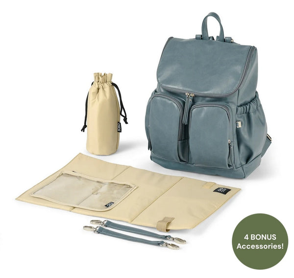 Oioi Signature Nappy Backpack - Stone Blue