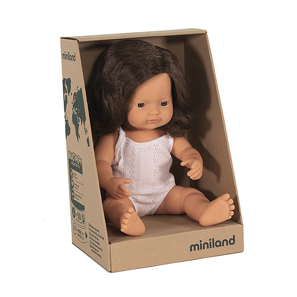 Miniland Doll- Brunette Girl-38cm