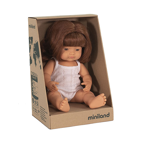 Miniland Baby Doll- Red Head Girl- 38cm